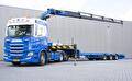 Scania met Palfinger laadkraan en dieplader