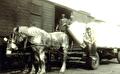 Paard en wagen uit de beginjaren van Mandema